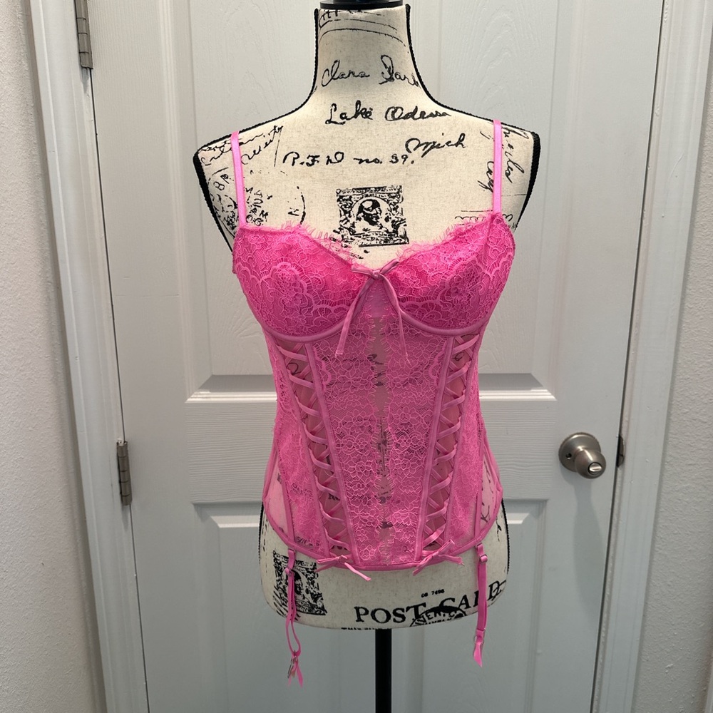 Victoria’s Secret Pink Lace Bustier Corset Top